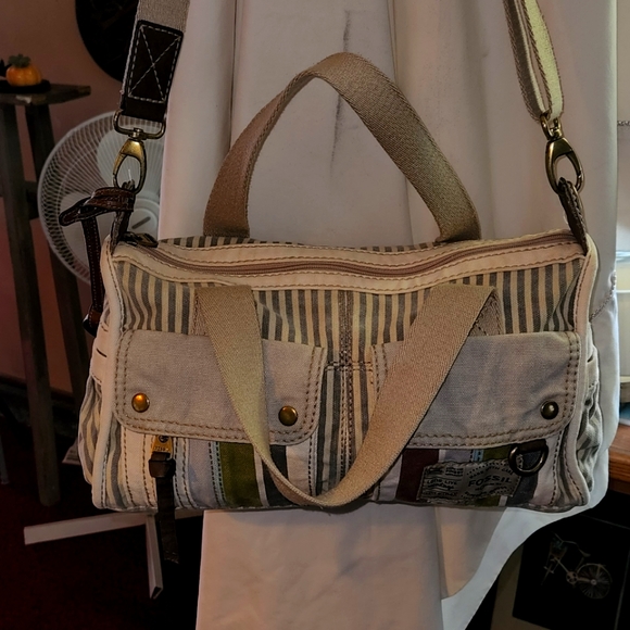 Fossil demin rare stripe bag purse great condition shoulder/crossbody - Picture 3 of 4